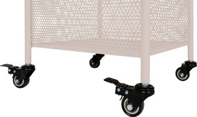 Torres acél polc kerekekkel, bézs, 3 polc 35x35x106 cm