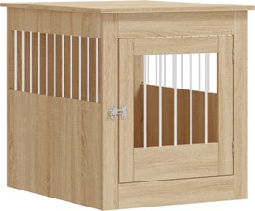 vidaXL sonoma tölgy színű szerelt fa kutyaketrec 64,5 x 80 x 71 cm