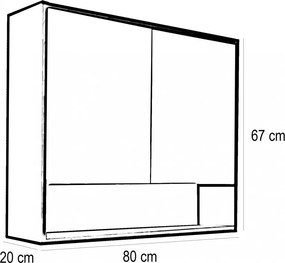 Porto 80 komplett fürdőszoba bútor antracit-country tölgy színben