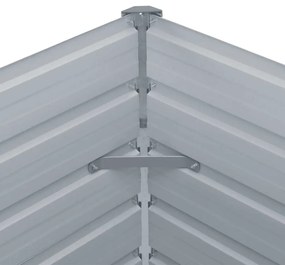 szürke horganyzott acél kerti magaságyás 400 x 80 x 77 cm