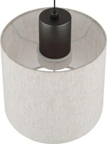 Globo 31540308 Függesztett lámpa, fém, matt fekete-króm, krém színű vászon, fekete PVC kábel, magassága állítható 80–180 cm között, HxSzxM: 740x180x1800mm, tartozék: LED 24W 230V, 3000lm forrás, 1150lm kimenet, 3000K
