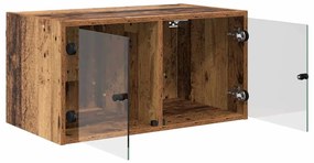 Fali Szekrények 2 pcs Öreg fa 68 x 37 x 35 cm Faanyag