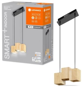 Ledvance - LED Dimmelhető csillár zsinóron DECOR WOOD 3xLED/7W/230V Wi-Fi