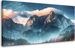 Vászonkép Hegyek Ég Erdő Természet 80x40 cm Ajándéknak is tökéletes