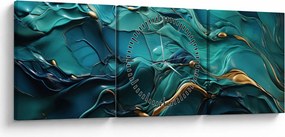 Kép - Absztrakt textúrák (órával) (90x30 cm)
