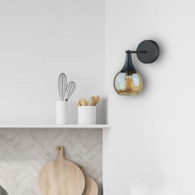 Fali lámpa STAR 1xE27/60W/230V fekete/füstös bézs