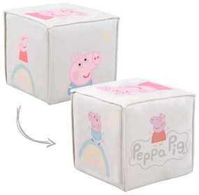 Fehér bársony gyerek puff Peppa Pig – Roba