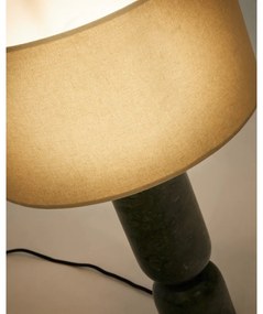 Sötétzöld-bézs márvány asztali lámpa textil búrával (magasság 57 cm) Vex – Kave Home