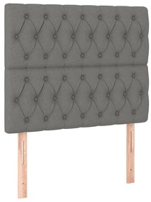 sötétszürke szövet LED-es fejtámla 90x7x118/128 cm