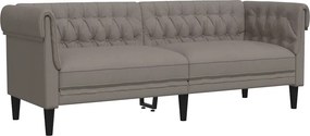 vidaXL tópszínű 3 személyes szövet Chesterfield kanapé