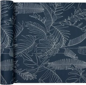 Háttérkép Levelek Kontúrjai Negatív kék vinil háttér Flizelin