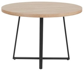 Natúr színű kerek étkezőasztal tölgyfa dekoros asztallappal ø 110 cm Anja – Støraa