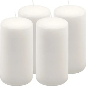 Oszlopgyertya szett 15 cm × Ø7.5 cm 4 db paraffinból fehér
