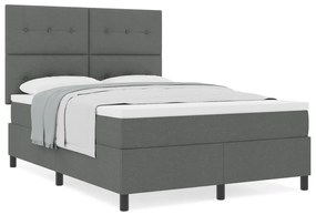 Box Spring Ágy Matrac Sötétszürke 140x190 cm Szövet