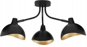 Nova Luce mennyezeti lámpa Geeti matt fekete és arany fém E14 3x5W 230V IP20