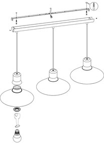 Eglo 99512 - Csillár zsinóron ABREOSA 3xE27/28W/230V