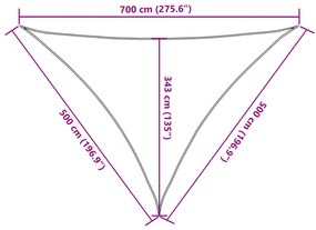 krémszínű 100% poliészter oxford szövet napvitorla 7x5x5 m