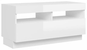 magasfényű fehér TV-szekrény LED-lámpákkal 80 x 35 x 40 cm