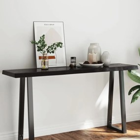 sötétbarna kezelt tömör asztallap 160x40x(2-6) cm