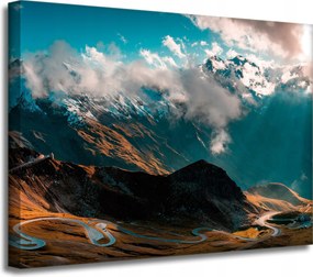 Vászonkép Hegyek Hócsúcsok Felhők Természet 40x30 cm