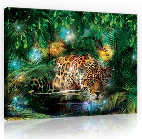 Vászonkép, Jaguár a dzsungelbe 80x60 cm méretben