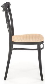 Nikola étkezőszék, rattan / fekete