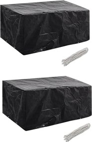 vidaXL 2 db 4 személyes polyrattan szett huzat 8 lyukkal 180 x 140 cm