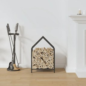 fekete hidegen hengerelt acél tűzifatároló 40x25x60 cm