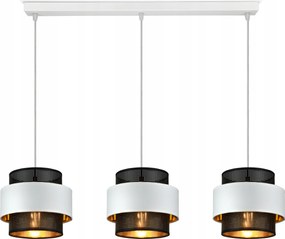 Függő lámpa Csillár Glamour Fehér Fekete Arany