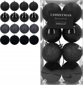 KarĂĄcsonyfadĂsz fekete 8 cm 16 db törhetetlen mƱanyag 4