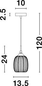 NOVALUCE 9191541 VARIO Modern Függesztett Lámpa E27 IP20