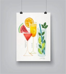 Summer Cocktails poszter, 30 x 42 cm - Americanflat