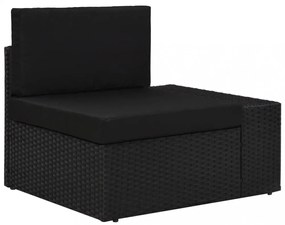 10 részes fekete polyrattan kerti ülőgarnitúra