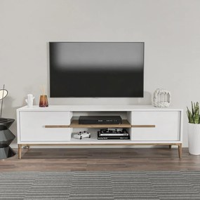 TV szekrény Eslem - White, Walnut