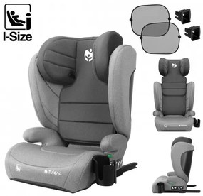 Gyerekülés állítható fejtámla, pohártartó ISOFIX 100-150cm I-size szürke