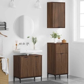 Fürdőszoba bútor szett 3 pcs barna tölgy 39.5 x 36 x 88 cm