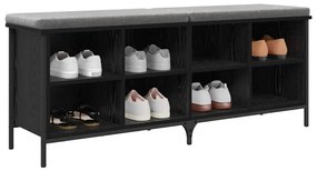 Cipőszekrény Fekete tölgy 131 x 35 x 50 cm Műszaki fa és vas