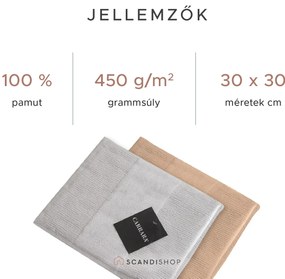 CARRARA törölköző szett 30x30 cm világosszürke 100% pamut, 3 db