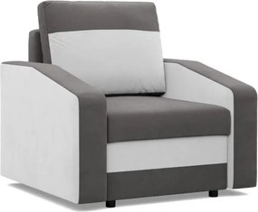 Hewlet fotel, szövet anyag, bonell töltet, szürke - fehér