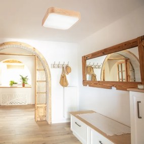 Mennyezeti lámpa NATURAL SQUARE 4xE27/15W/230V 45x45 cm fenyő