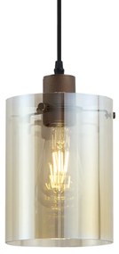 Modern spotlámpa sötét bronz színben borostyán üveggel 1 fázisú sínrendszerhez - Iconic Dome