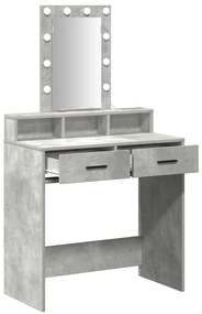 LED világításos sminktükör - Beton szürke 79x41x140 cm