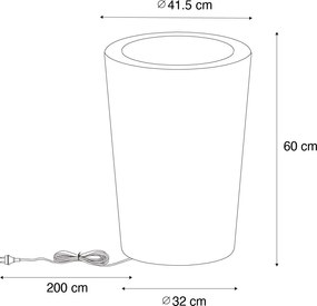 Okos kültéri állólámpa ültetővel fehér IP65 LED Wifi A60 - Verano