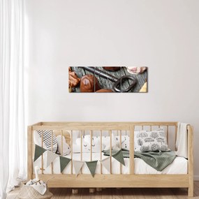 Csokoládé és a kulcs képe (órával) (90x30 cm)