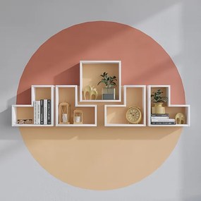 KÉSZLET 5x Fali polc ELITRA fehér