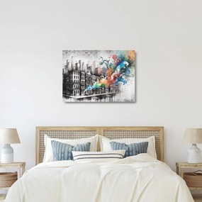 Üveg kép - Ipari élet (70x50 cm)