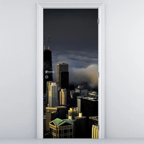 Fotótapéta ajtóra - Város a felhőkben (95x205cm)