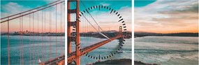 Kép - Golden Gate, San Francisco (órával) (90x30 cm)