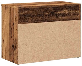 antik fa színű szerelt fa cipőtároló pad 60 x 30 x 45 cm