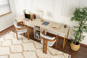 Twin Study Desk - travertin/arany íróasztal